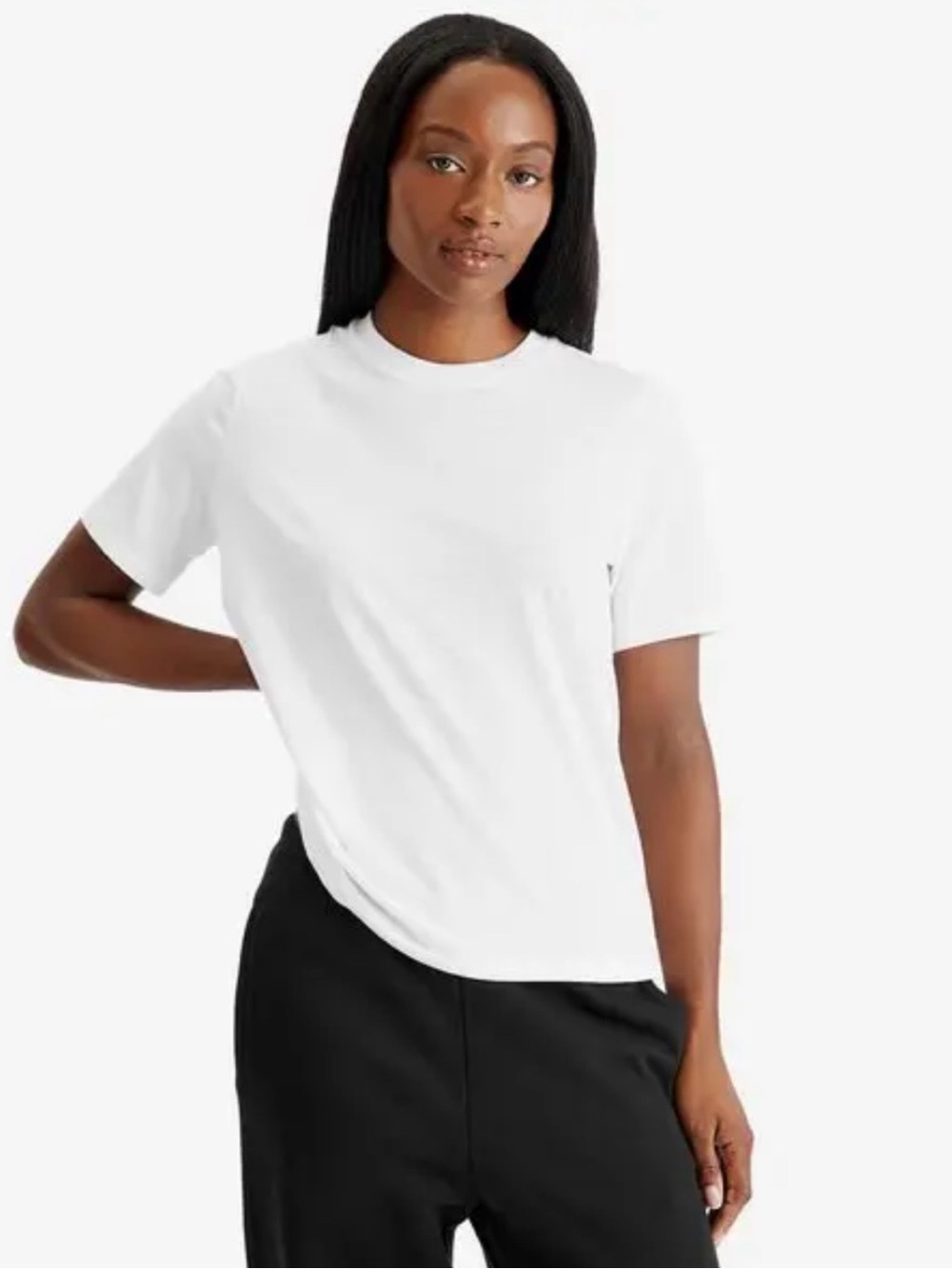 Skims Short Sleeve Crew Neck Tee // White // XXS